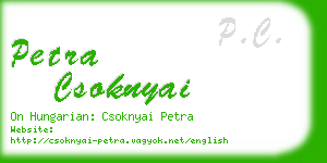 petra csoknyai business card
